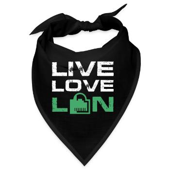 Live Love Lan IT Tech Network Admin Administration - Bandana - Schwarz - Vorne