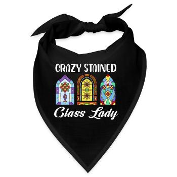 Crazy Stained Glass Lady Glass Mosaic - Bandana - Schwarz - Vorne