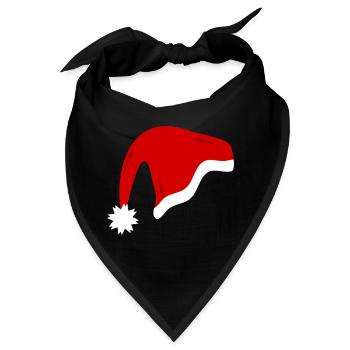 Weihnachtsmütze rot - Bandana - Schwarz - Vorne