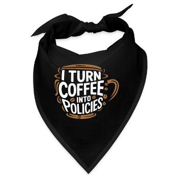 Kaffee trifft Versicherung – mit Humor - Bandana - Schwarz - Vorne
