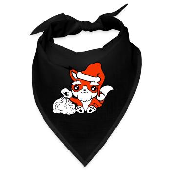 Fuchs Rotfuchs Weihnachtsmann Weihnachten Geschenk - Bandana - Schwarz - Vorne