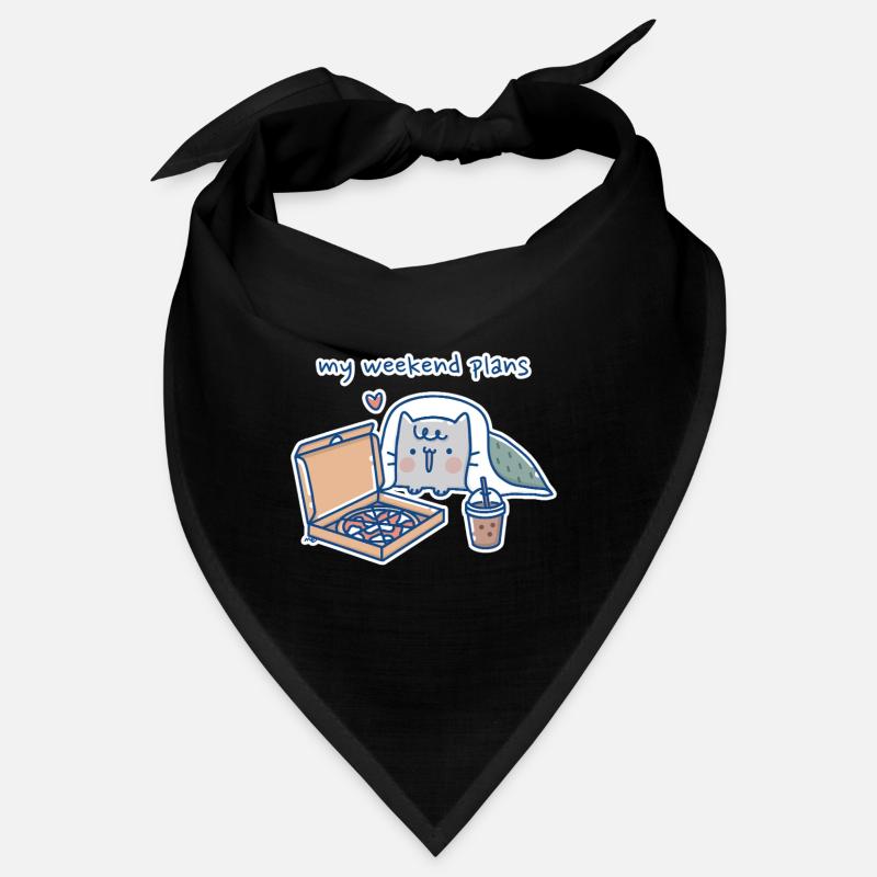 Chat Kawaii avec Pizza Design Bandana
