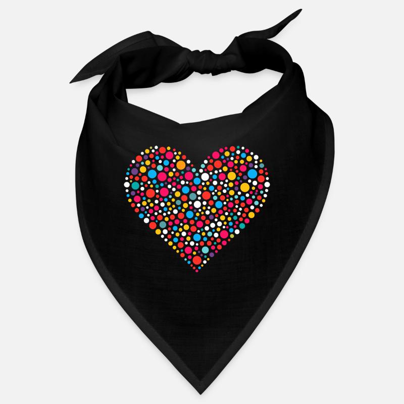 Mosaïque de coeur moucheté à points tachetés Bandana