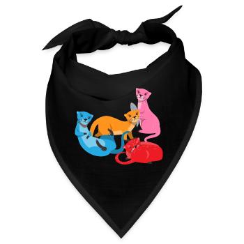 Seeotter Cartoon Fischotter - Bandana - Schwarz - Vorne