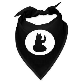 Katze Katzen Cat Kätzchen Mieze Mittelfinger - Bandana - Schwarz - Vorne