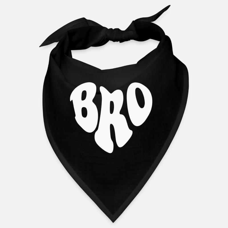Bro (Brother) Retro Heart – Anpassbare Farbe Bandana
