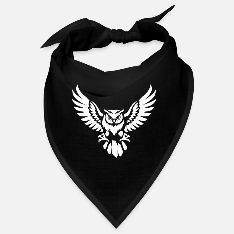Angriffslustige Eule im Flug Bandana