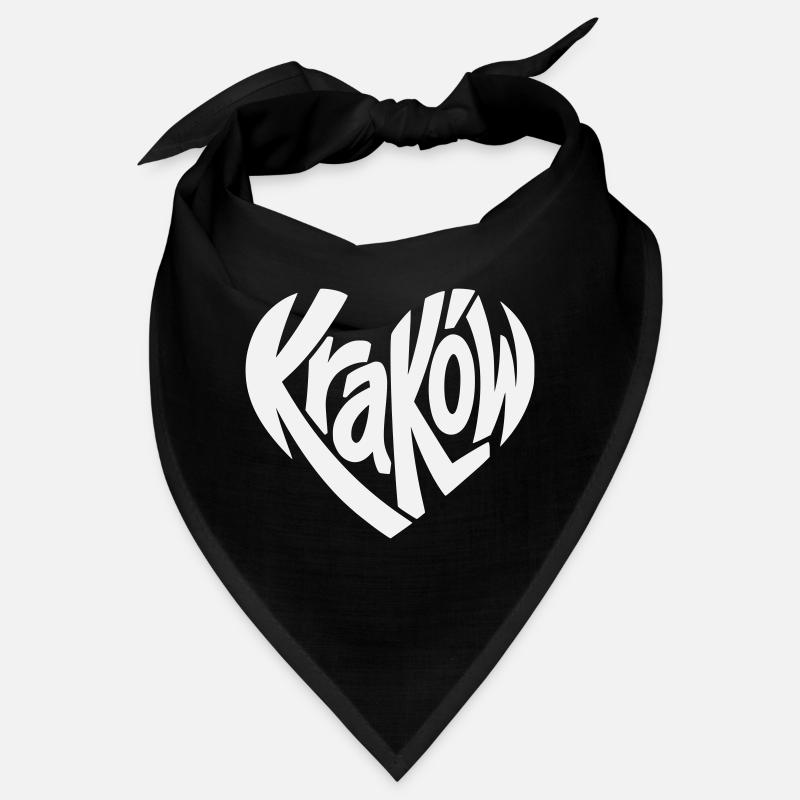 Krakau, Krakow Herz Typo-Logo Bandana