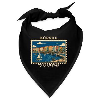 Curaçao Willemstad Vintage Reisemarke - Bandana - Schwarz - Vorne