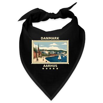 Dänemark Aarhus Vintage Reisemarke - Bandana - Schwarz - Vorne