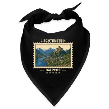 Liechtenstein Balzers Vintage Reisemarke - Bandana - Schwarz - Vorne