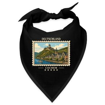 Deutschland Cochem Vintage Reisemarke - Bandana - Schwarz - Vorne