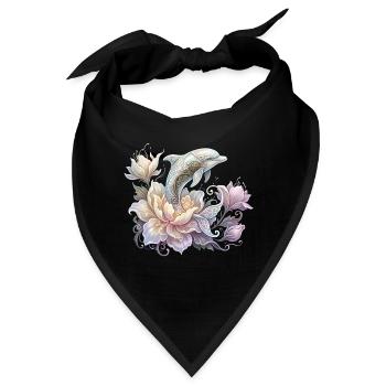 Verzauberter keltischer Delfin. - Bandana - Schwarz - Vorne