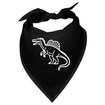 Monochrom Linien-Dino Stegosaurus - Bandana - Schwarz - Vorne