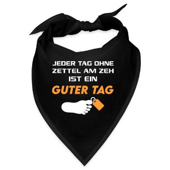 Guter Tag Zettel am Zeh T-Shirt Sprüche Lustig - Bandana - Schwarz - Vorne