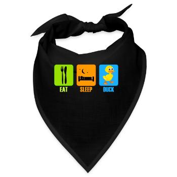 Ente Duck Eat Sleep Geschenk - Bandana - Schwarz - Vorne