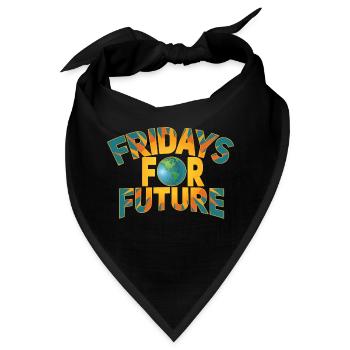 Fridays For Future Text - Bandana - Schwarz - Vorne
