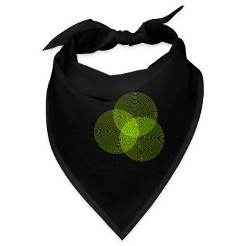 Drei Kreise Moire - Bandana - Schwarz - Vorne