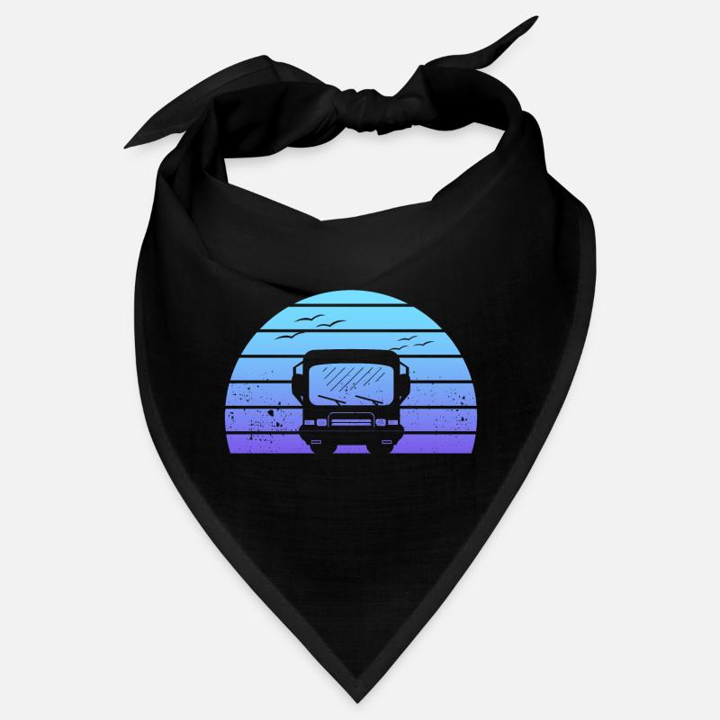 Silhouette de camping-car classique au coucher du soleil Bandana