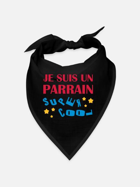 Oncle / Parrain / Tonton / Naissance / Bébé - Bandana - noir - Devant