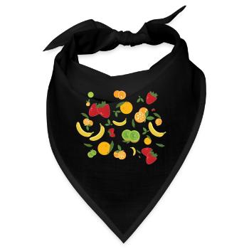 Früchte & Früchte - Erdbeere und Banane - Bandana - Schwarz - Vorne