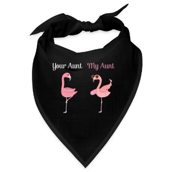 Flamingo Tante Ihre Tante Meine Tante - Bandana - Schwarz - Vorne