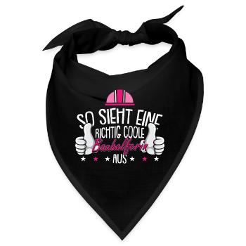 Hausbau Eigenheim Bauhelferin Richtfest - Bandana - Schwarz - Vorne