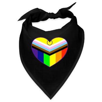 Progress Pride Flag Intersex, Heart Pride Flag - Bandana - Schwarz - Vorne