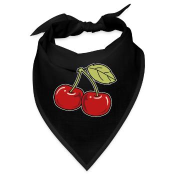 Kirsche - Bandana - Schwarz - Vorne