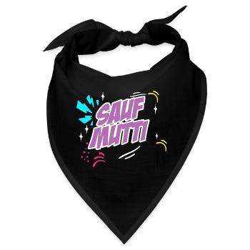 Saufmutti Mama on Tour Muttertagsgeschenk - Bandana - Schwarz - Vorne