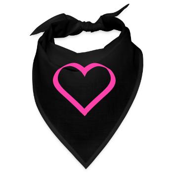 Herz rosa Geschenk - Bandana - Schwarz - Vorne