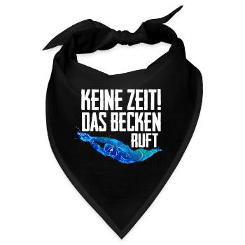 Keine Zeit das Becken ruft Schwimmen Schwimmer - Bandana - Schwarz - Vorne