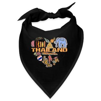 Ich Liebe Thailand Auswandern & Urlaub - Bandana - Schwarz - Vorne