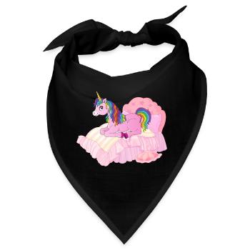 Einhorn im Bett - Bandana - Schwarz - Vorne
