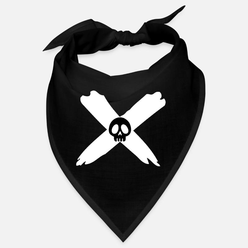 Crâne et croix blanche Bandana