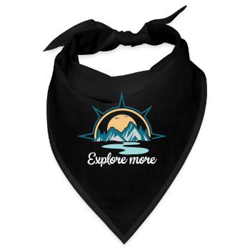 Entdecke mehr. explore more. wandern, erkunden, - Bandana - Schwarz - Vorne