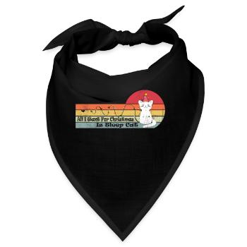 All I Want For Christmas Is Sleep Cat - Bandana - Schwarz - Vorne