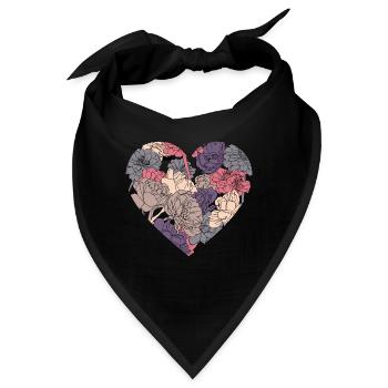 Blumenherz - Bandana - Schwarz - Vorne