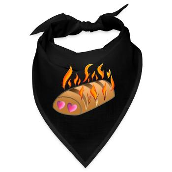 Die Liebe zu einer heißen Brioche! Von Pousse2Bamboo ! - Bandana - Schwarz - Vorne