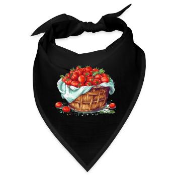 Ein Korb gefüllt mit Tomaten, transparent - Bandana - Schwarz - Vorne
