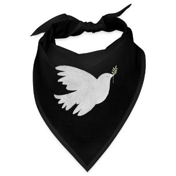 Friedenstaube - Bandana - Schwarz - Vorne