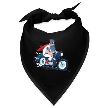 Motorrad Opa - Bandana - Schwarz - Vorne