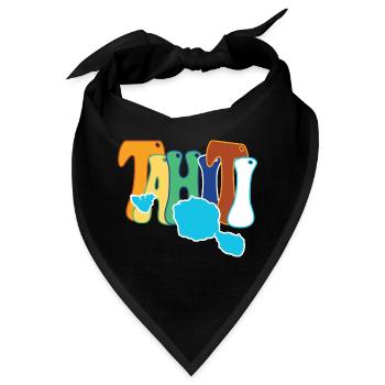 Schöne Souvenir-Geschenkidee Karte der Insel Tahiti - Bandana - Schwarz - Vorne