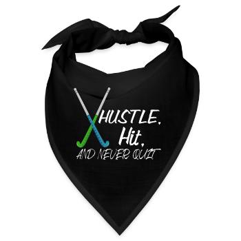Hustle, Hit, And Never Quit Field Hockey Player - Bandana - Schwarz - Vorne