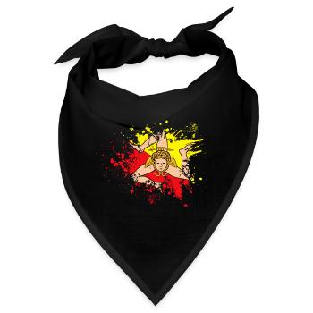 Sizilien Flagge Italien Sizilien - Bandana - Schwarz - Vorne