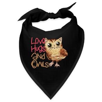 Love, Hugs And Owls Night Owl Nocturnal Bird - Bandana - Schwarz - Vorne