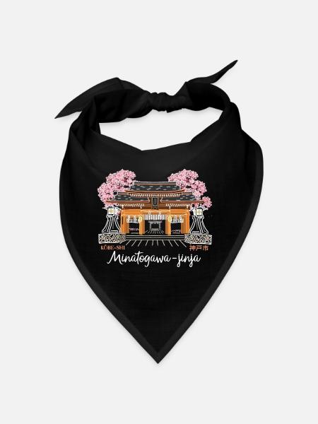 Kobe, Japan, Minatogawa-jinja, Kansai, Drawing - Bandana - black