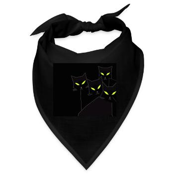 Schwarze Katzen in schwarzer Nacht - Bandana - Schwarz - Vorne