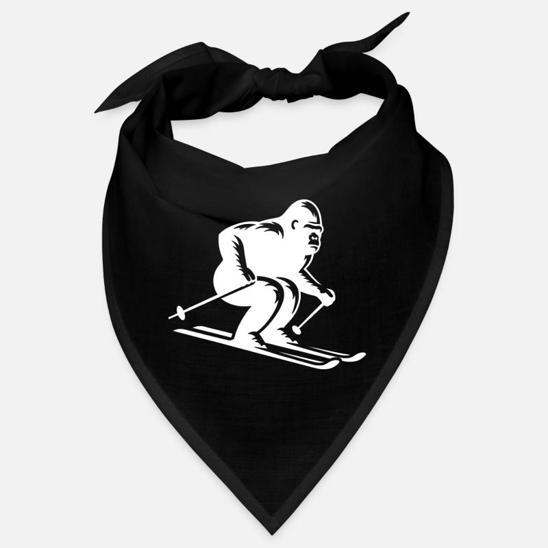 Monkey Gorilla Chimpanzee Ski Silhouette Design Bandana