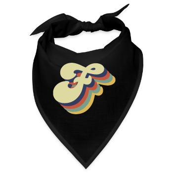 Retro-Buchstabe F - Bandana - Schwarz - Vorne